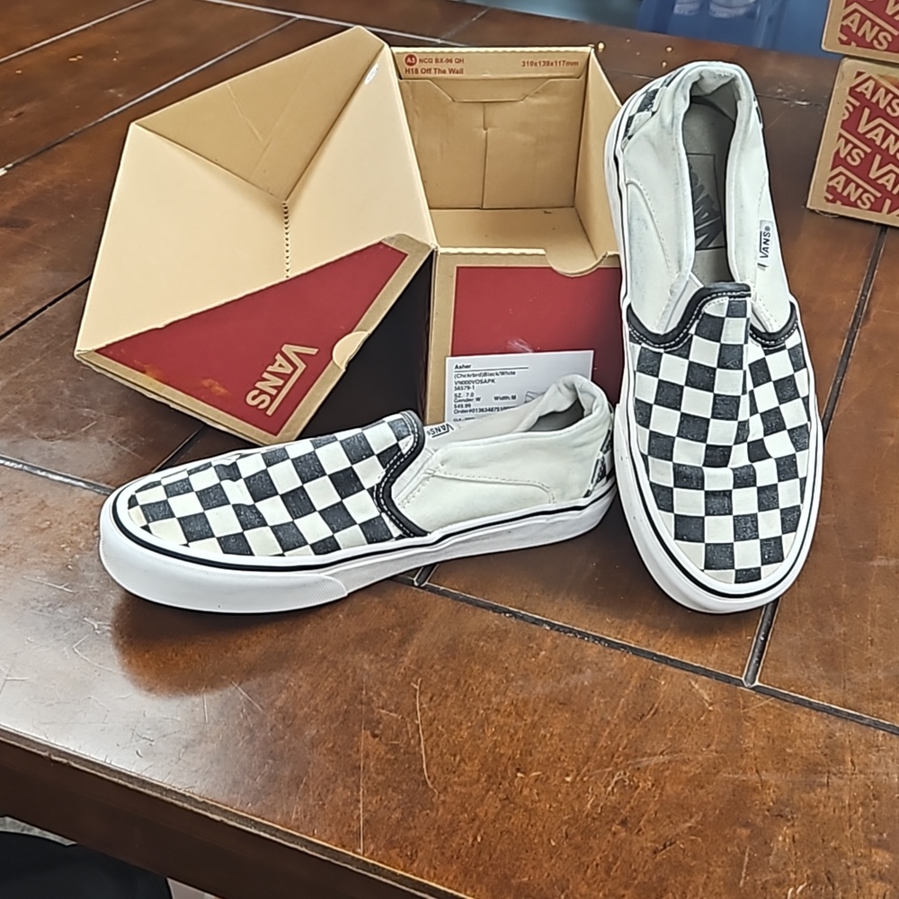 Black and white checkered vans